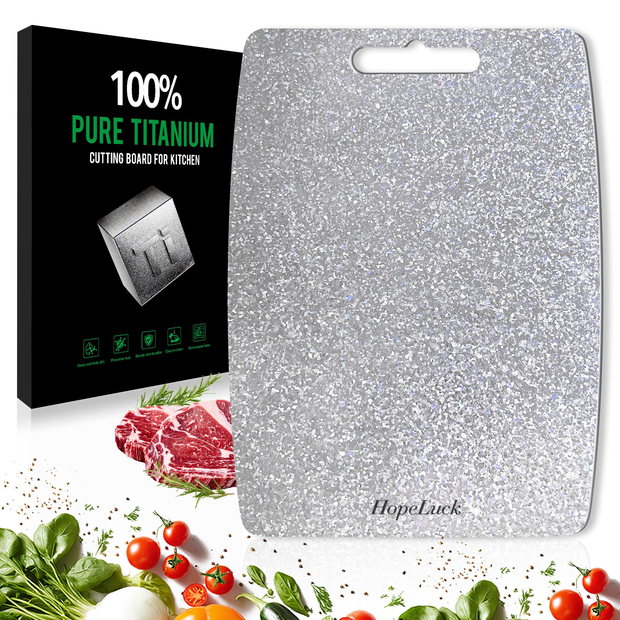 Amazon | 100%純チタン製まな板、キッチン用、両面食品グレード軽量